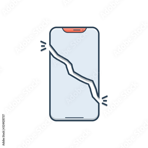 Color illustration icon for broken cell 