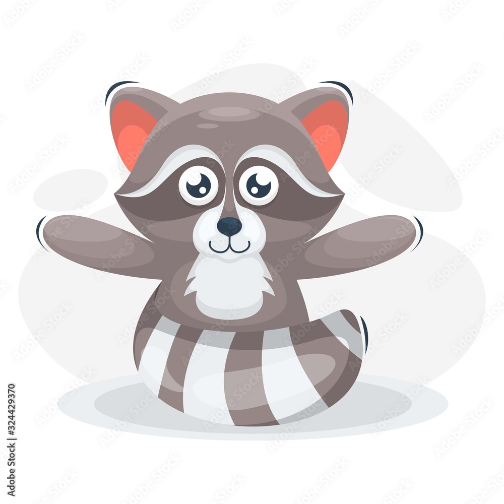 Cute raccoon mascot cartoon vector Cute raccoon mascot cartoon vector