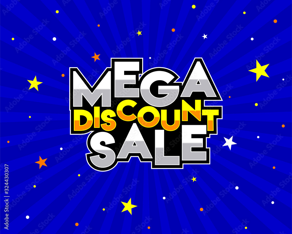 Φωτογραφία Mega Discount Sale banner, Logo, Icon, Design, Sticker, Concept, Greeting Card T