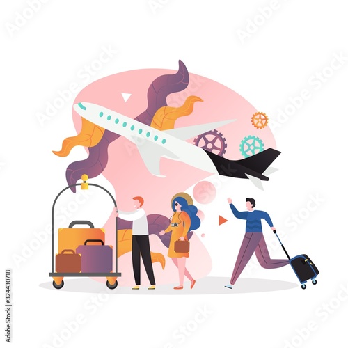 Airport vector concept for web banner, website page