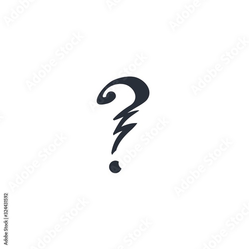 The question is lightning. A sharp uncomfortable question. Vector icon on a white background.