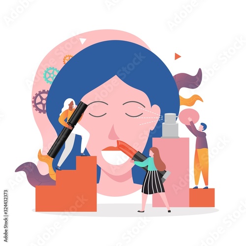 Makeup vector concept for web banner, website page