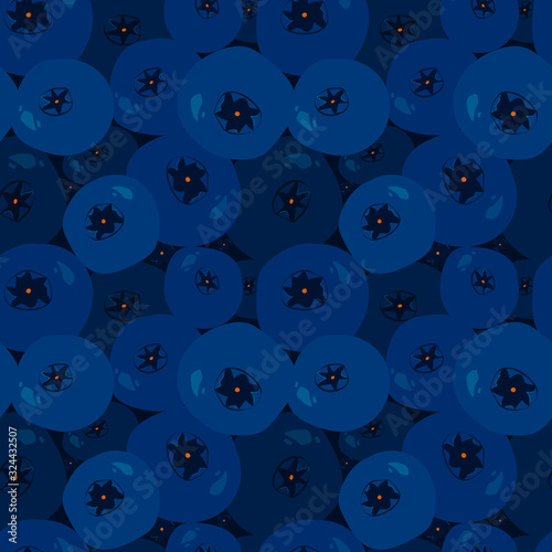 blueberry and whortleberry seamless pattern