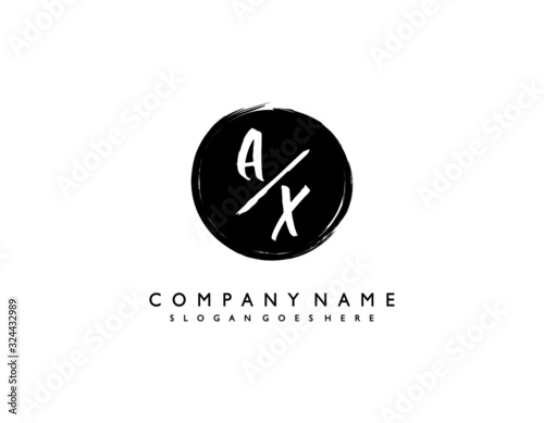 letter AX minimalist feminine handwriting logo. vector design of wedding invitation badges, fashion, beauty,