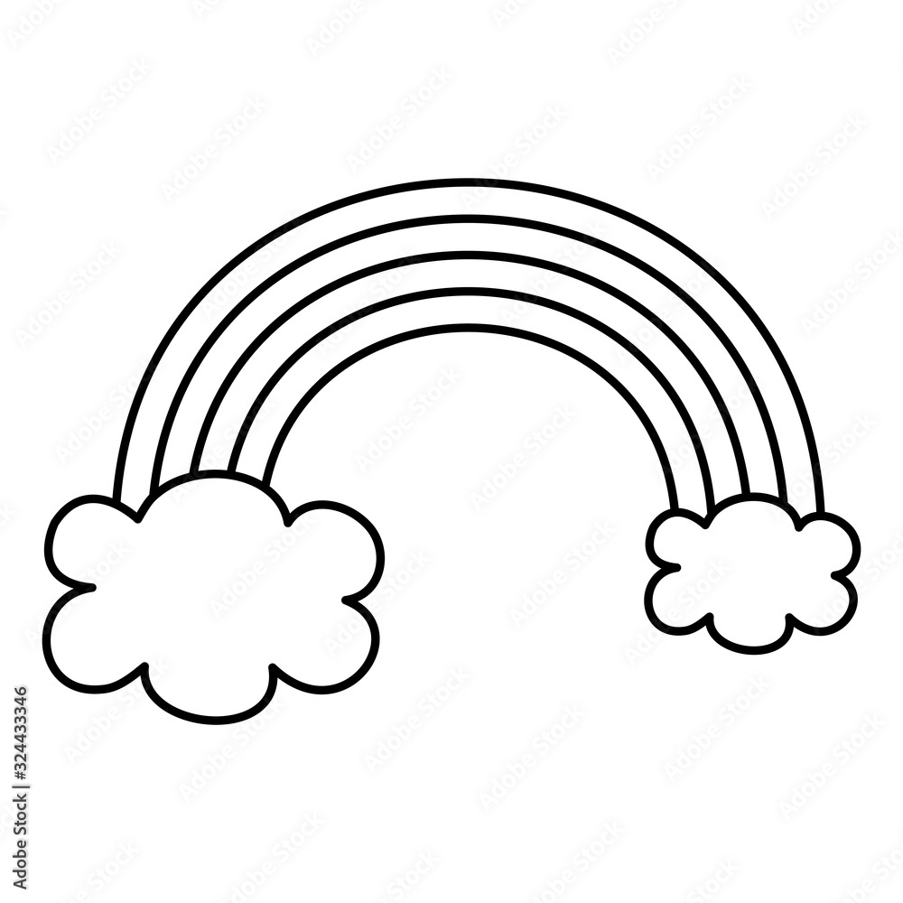 cute rainbow with clouds isolated icon vector illustration design cute rainbow with clouds isolated icon vector illustration design
