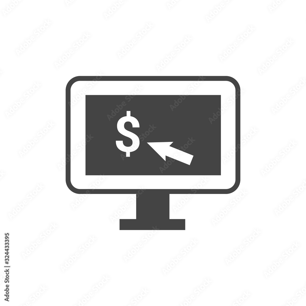 Pay per click icon on white background Pay per click icon on white background