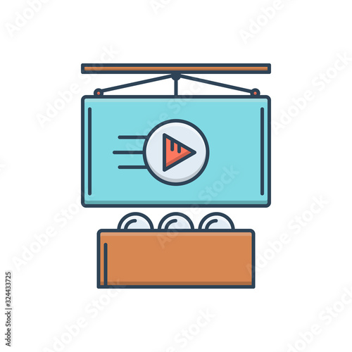 Color illustration icon for commercials 