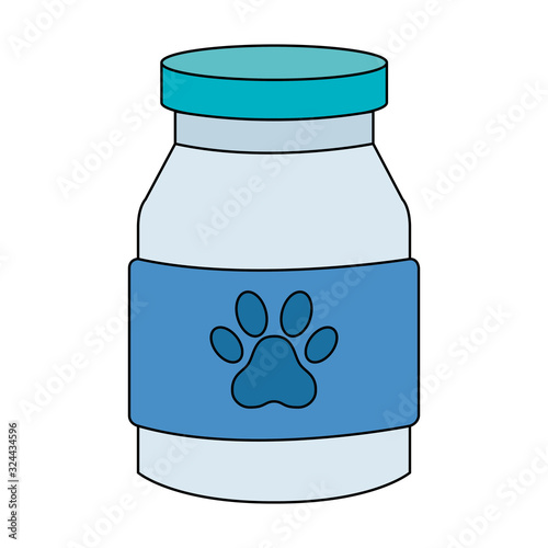 bottle dog medicine isolated icon vector illustration design