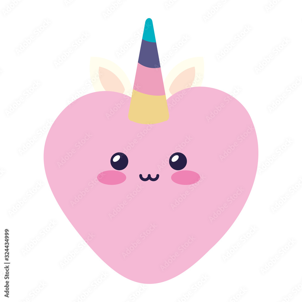 cute heart unicorn fantasy kawaii style vector illustration design cute heart unicorn fantasy kawaii style vector illustration design