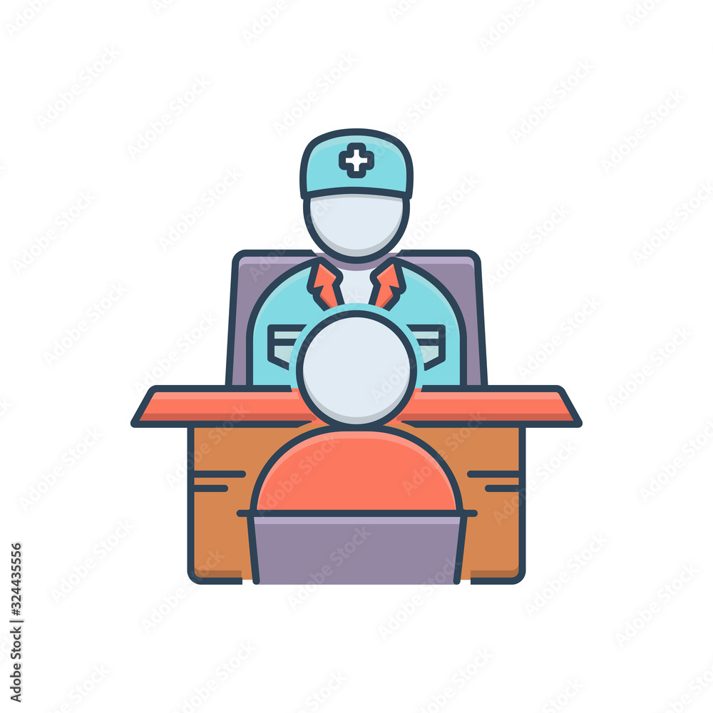 Color illustration icon for ask a doctor 