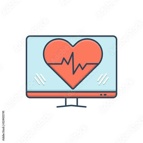 Color illustration icon for ehealth 