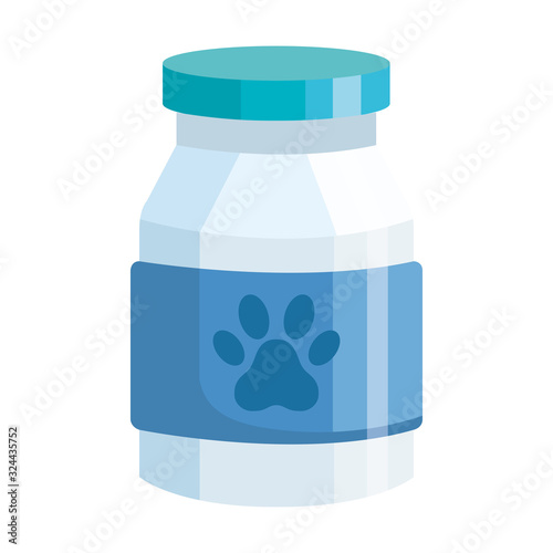 bottle dog medicine isolated icon vector illustration design