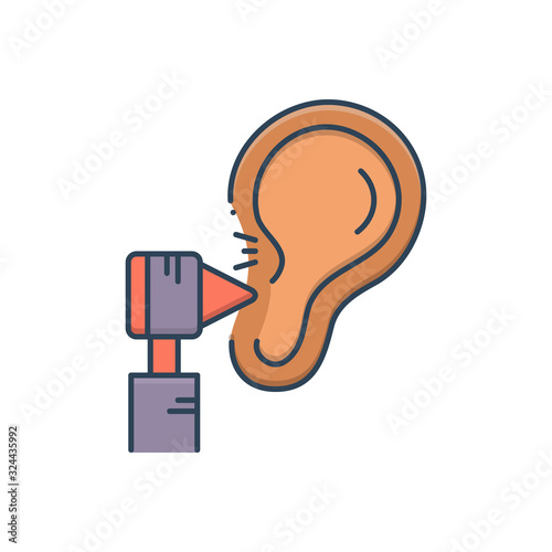 Color illustration icon for otology  photo