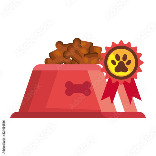 dish food dog animal isolated icon vector illustration design