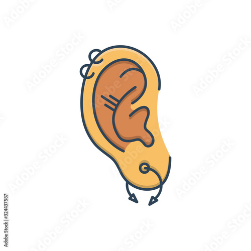 Color illustration icon for Piercing