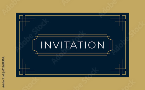 Art Deco Invitation and Gift Card Template (Live Stroke Path)