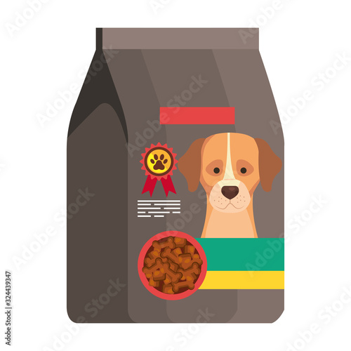 food for dog in bag isolated icon vector illustration design