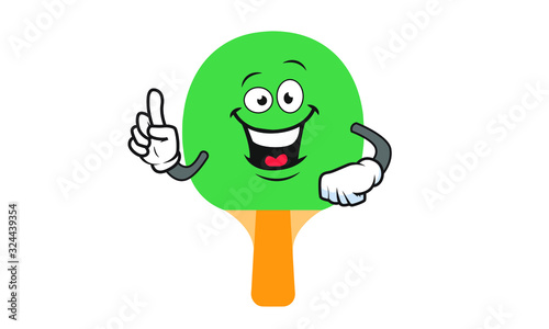 Illustration Vector of ping pong cartoon characters flat design Perfect for T Shirt design,logo,sticker 