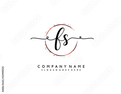 letter FS SF minimalist feminine handwriting logo. vector design of wedding invitation badges, fashion, beauty,