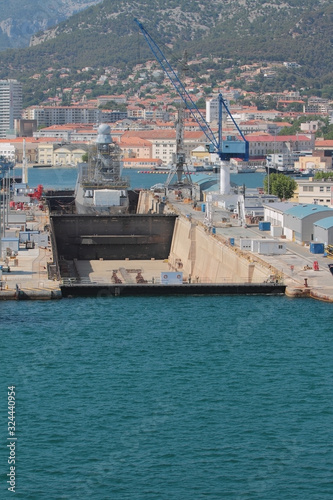 Dry dock in sea port. Toulon, France © photobeginner