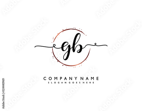 letter GB BG minimalist feminine handwriting logo. vector design of wedding invitation badges, fashion, beauty, photo