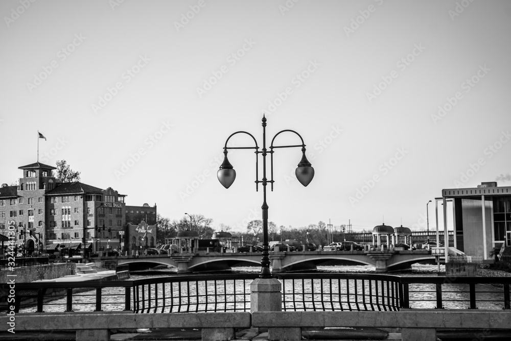 lamp post on bridge