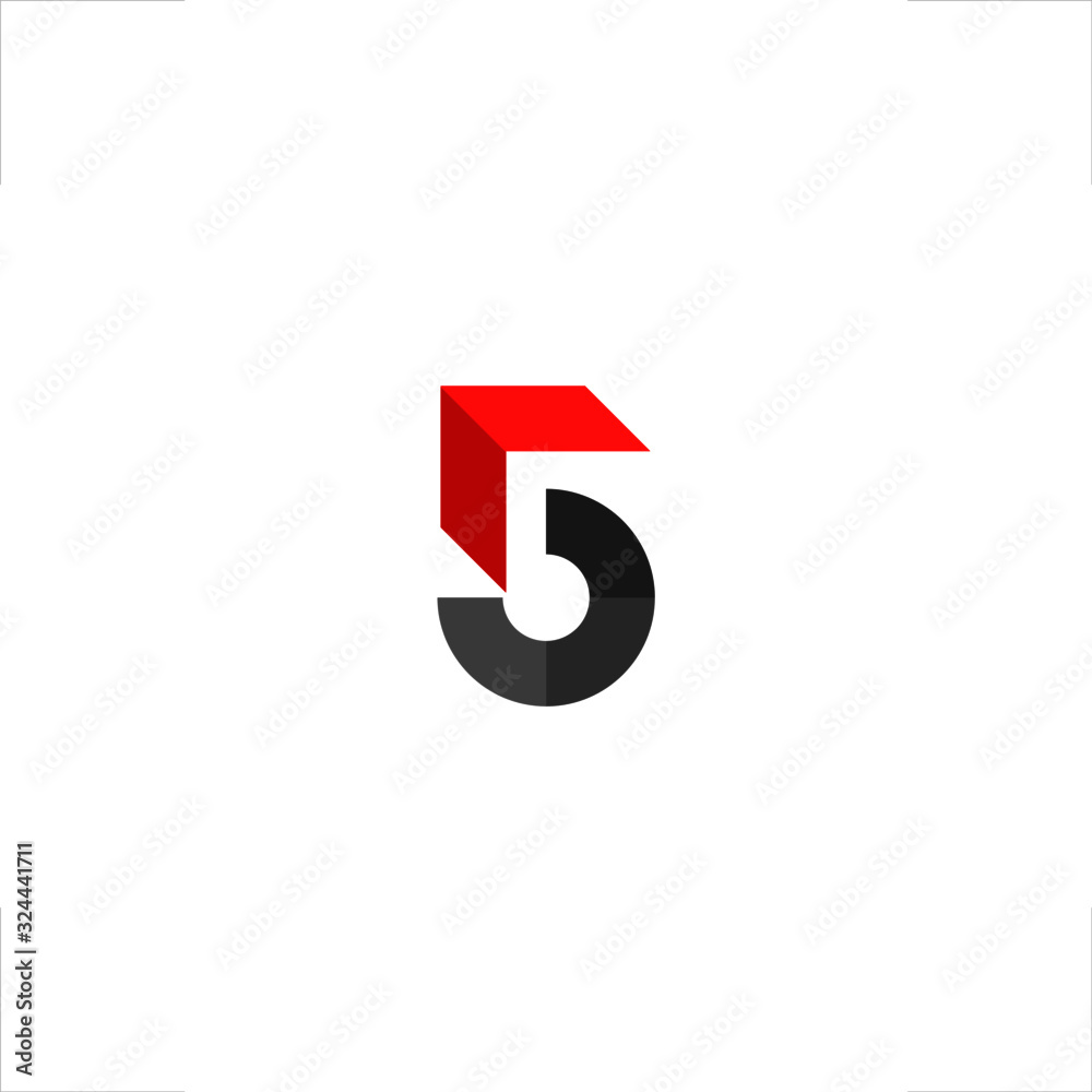 5 logo number five design arrow up - obrazy, fototapety, plakaty 