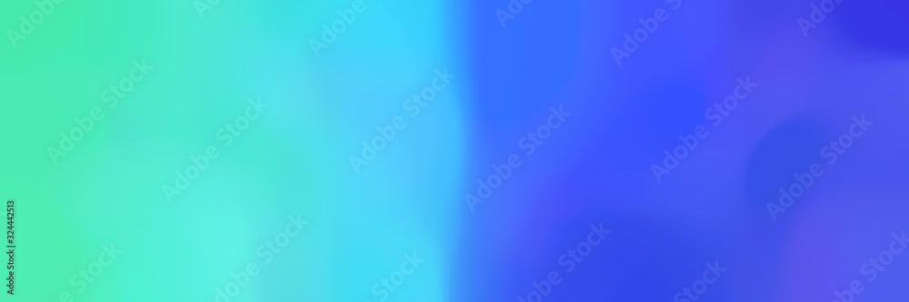 Fototapeta premium blurred horizontal background graphic with royal blue, turquoise and dodger blue colors and space for text