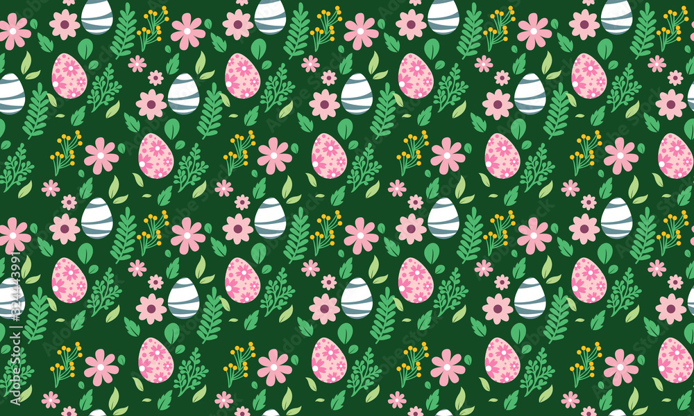 Wallpaper for Easter egg pattern background design, with unique leaf and floral concept. Wallpaper for Easter egg pattern background design, with unique leaf and floral concept.