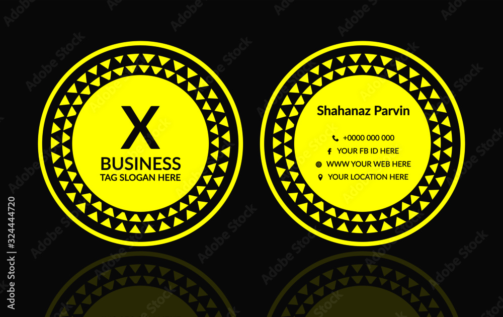retro bakery style label yellow color. round business card design vector retro bakery style label yellow color. round business card design vector