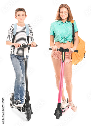 Active teenagers with kick ...