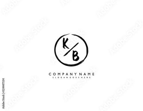 letter KB BK minimalist feminine handwriting logo. vector design of wedding invitation badges, fashion, beauty,