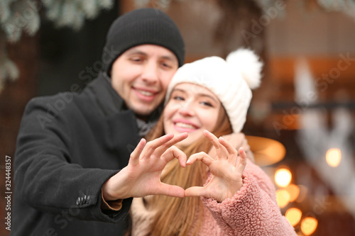 Happy young couple making h...