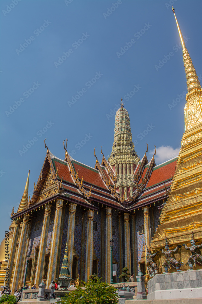 Area within Wat Phra Kaew temple that is regarded as the most sacred Buddhist temple in Bangkok Thailand.