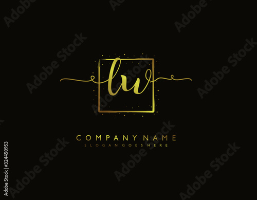 letter LW WL minimalist feminine handwriting logo. vector design of wedding invitation badges, fashion, beauty, photo