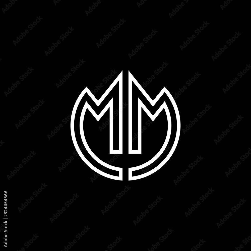 MM Logo monogram with Skull Shape designs template vector icon