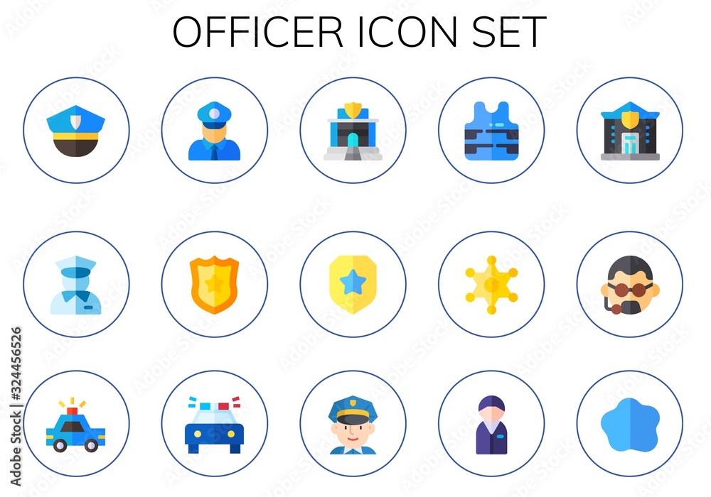 officer icon set
