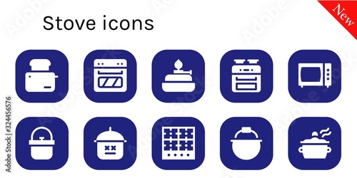 Modern Simple Set of stove Vector filled Icons