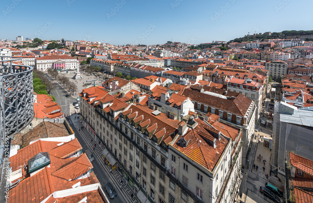 Aerial view on the center of Lisboa