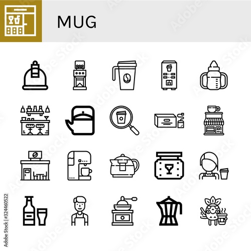 Set of mug icons