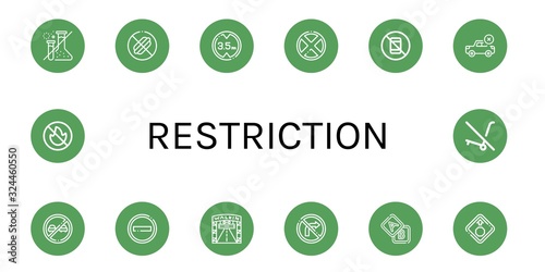 restriction simple icons set photo
