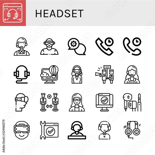 headset icon set
