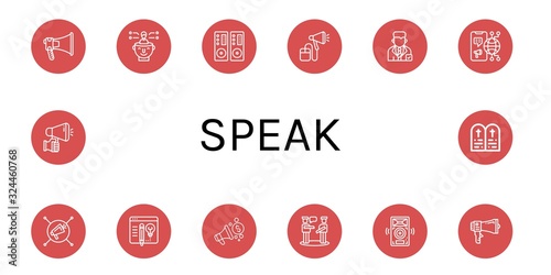 Set of speak icons