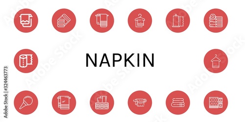 napkin simple icons set