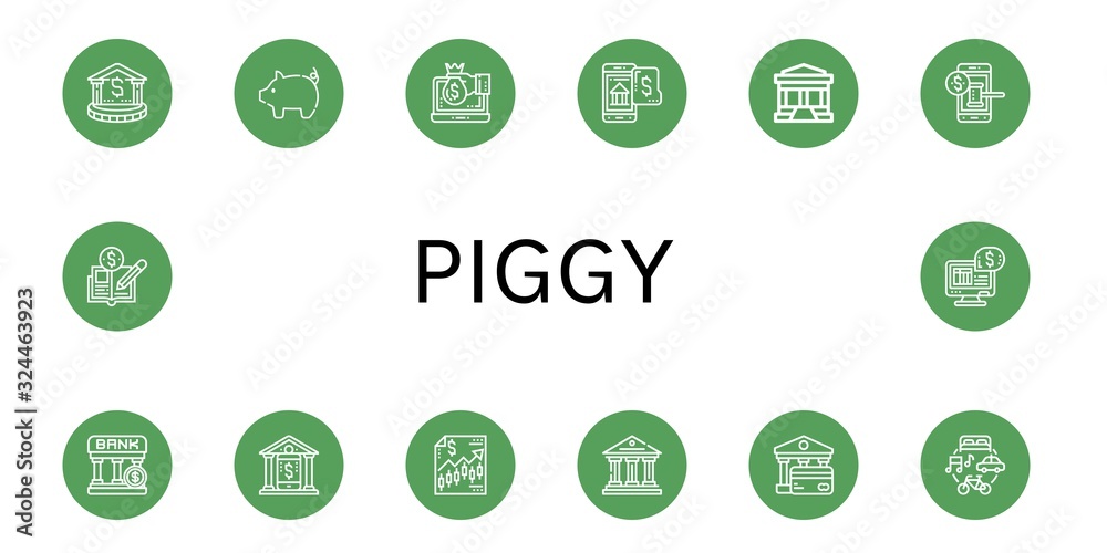 piggy icon set piggy icon set
