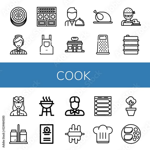 cook simple icons set