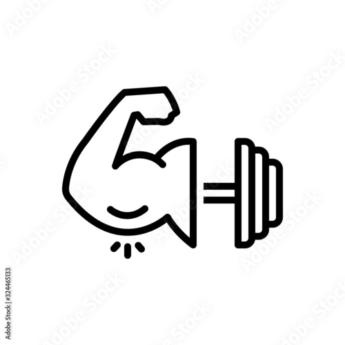 Black line icon for might 
