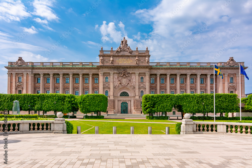 Parliament house (Riksdag) building in Stockholm, Sweden