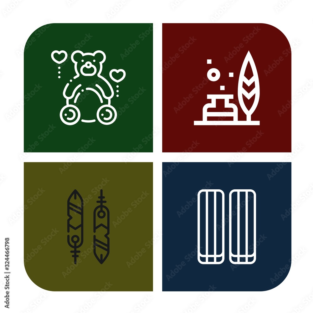 Set of fluffy icons Set of fluffy icons