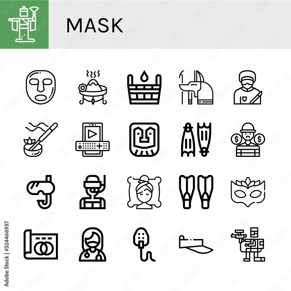 Set of mask icons